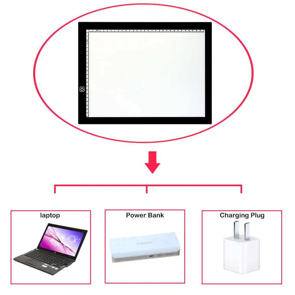 A4 светодиодный свет коробка Tracer USB Мощность затемнения Яркость светодиодный artcraft трассировки Light Pad для проектирования stencilling X-Ray просмотра