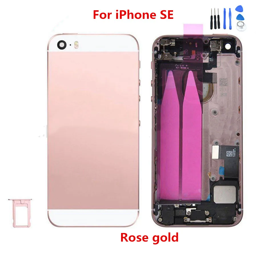 

For iPhone SE Full Housing Assembly Rear Housing With logo Full Assembly with Small Parts Replacement+gift