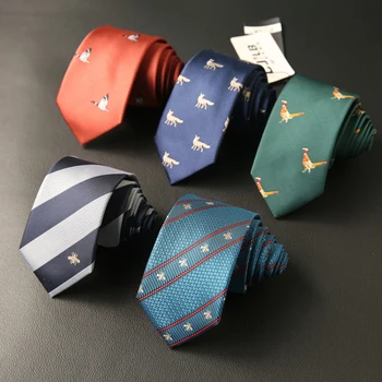 

England Tie's For Men Fashion Embroidery Necktie for Groomsman Classic Unisex Slim Tie Business Wedding shirt accessories