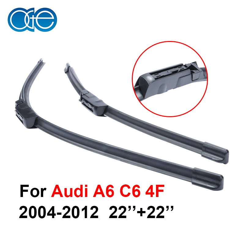 22''+22'' Pair Silicone Wiper Blade For Audi A6 C6 4F 2004 2012 Rubber Windshield Windscreen