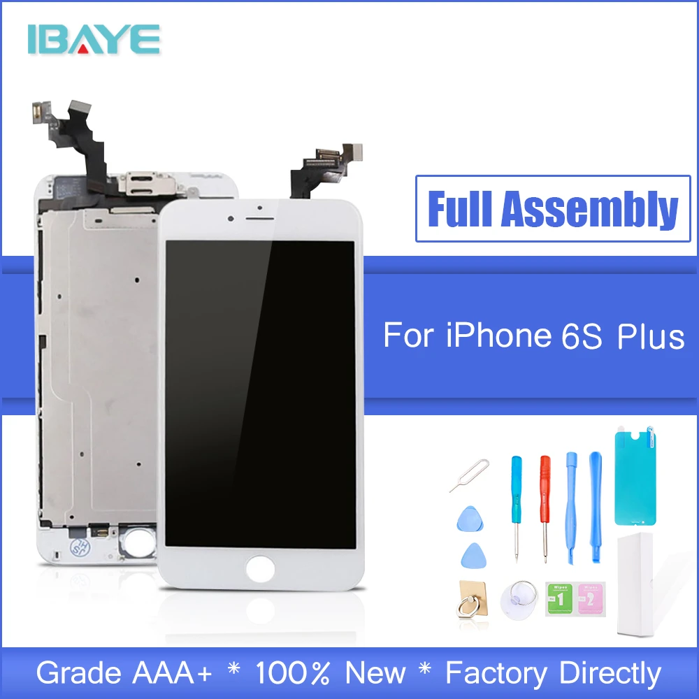 

White For iPhone 6s Plus LCD Touch Screen Display Full Complete Replacement Assembly Set Front Camera + Speaker + Home Button