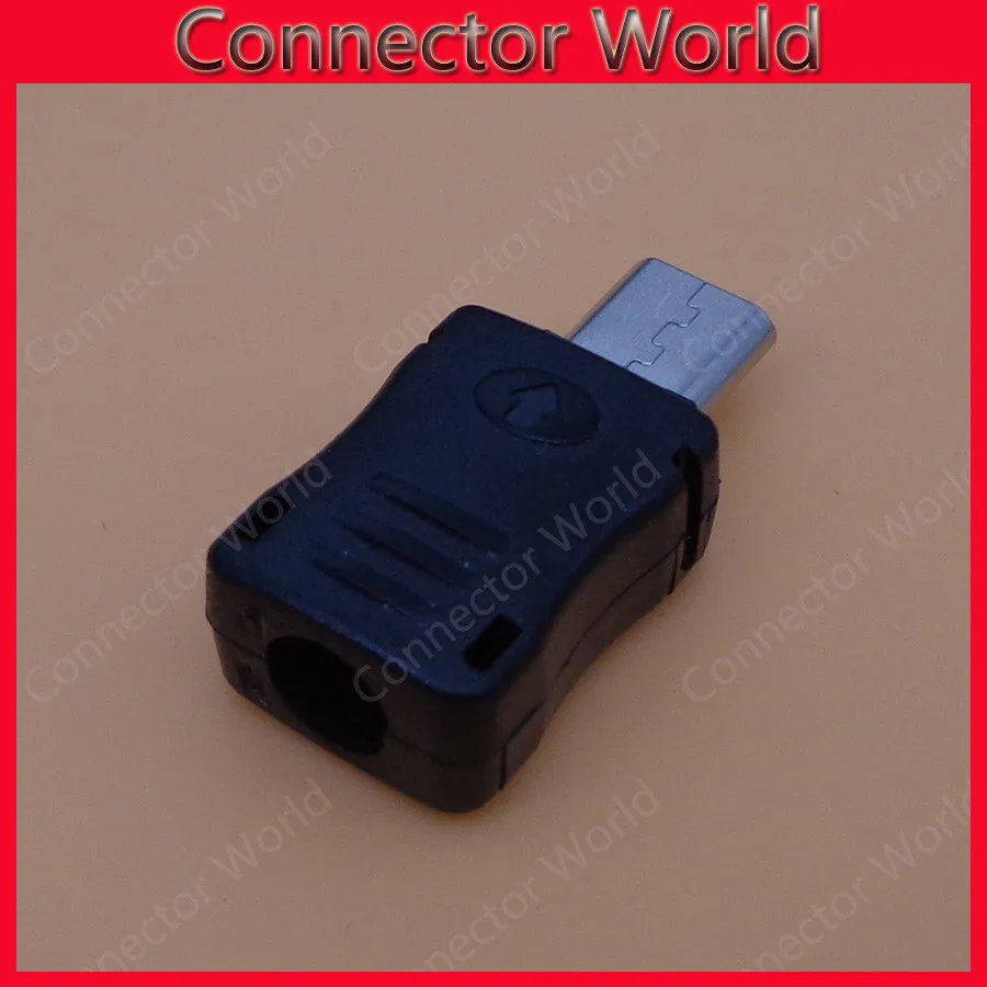 Высокое качество Micro USB разъем 5 Булавки T Порты и разъёмы Мужской Мини Micro USB разъем + Пластик чехол для DIY падение