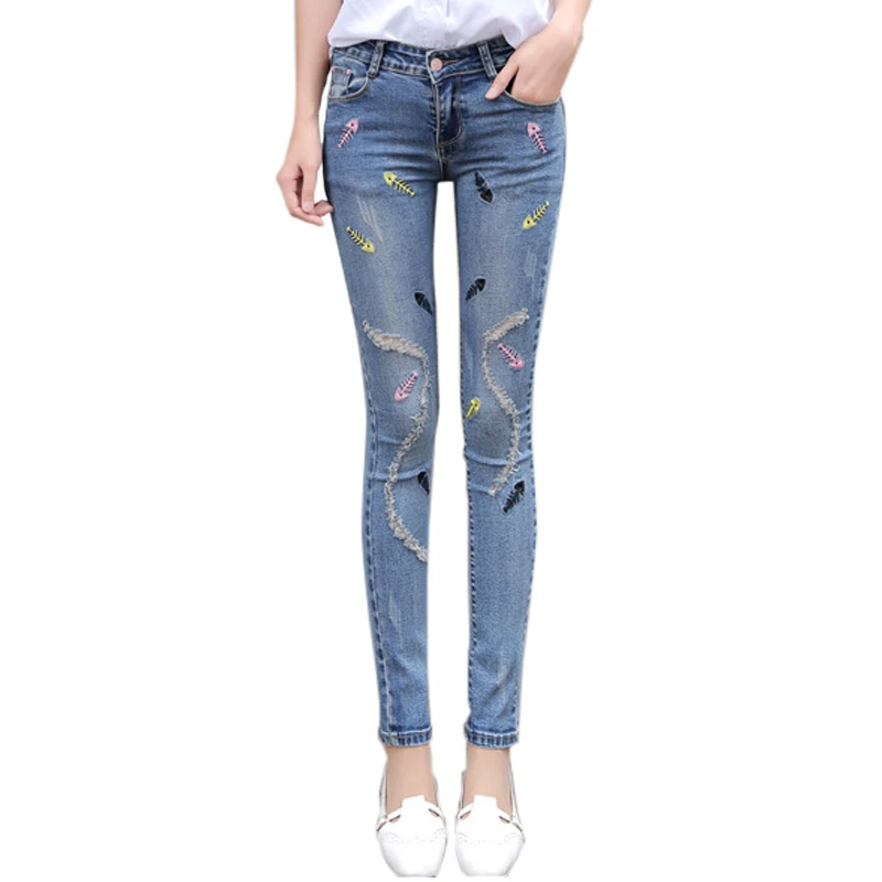 Новый модный бренд 2017 обтягивающие джинсы для женщин эластичные джинсовые узкие
