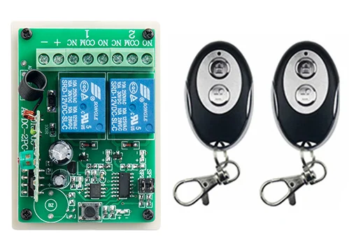 

Universal DC12V 2CH 10A RF Wireless Remote Control Switch System 1*Receiver +2 *ellipse shape Transmitters Learning code