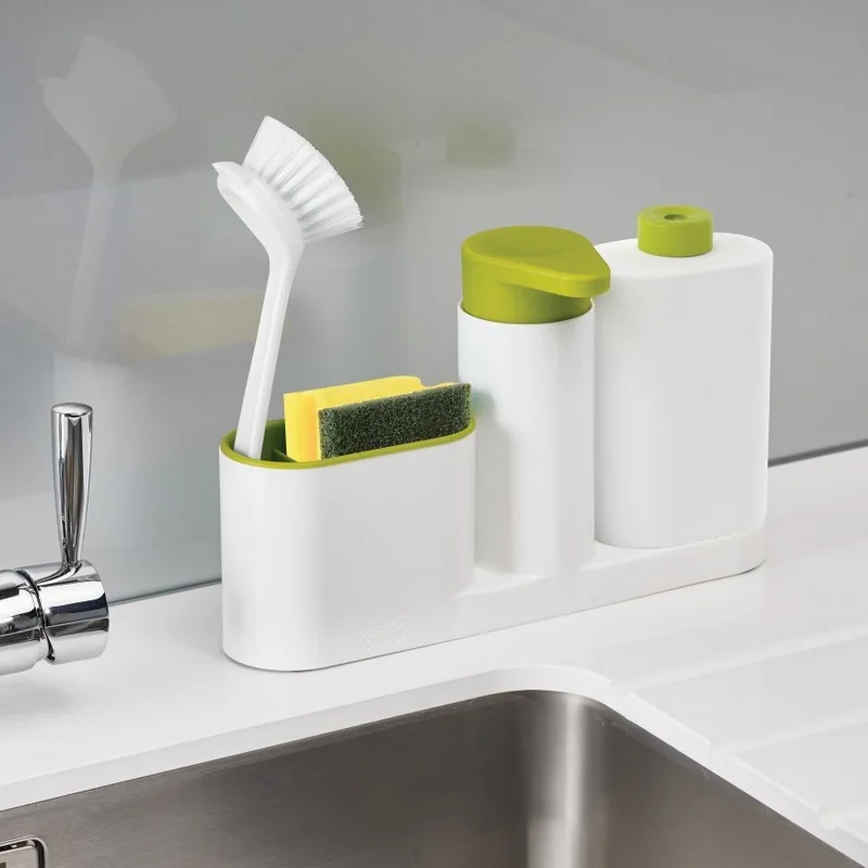 

2018 Kitchen Washing Sponge Storage Shelf Washbasin Detergent Soap Dispenser Storage Rack Organizer Stands