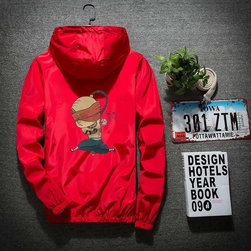 Jacket Men's 2019 Blind Print Oversized Jacket Brand Sportswear Marijana Jacket Fashion Casual Street Wind Men's Wind Destroyer