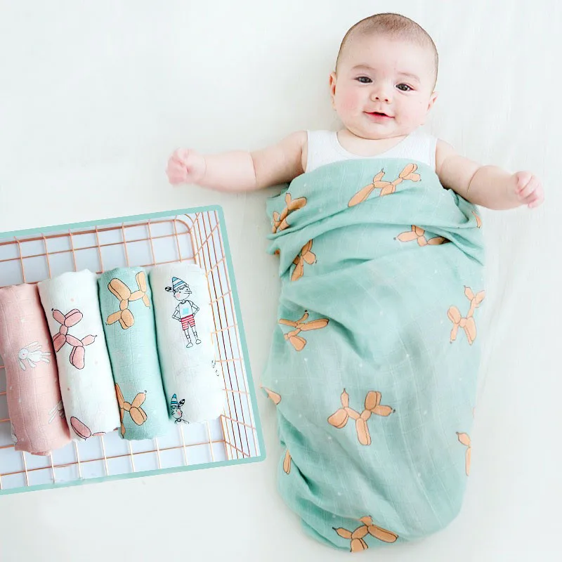 Baby Blanket 100 Soft Cotton Newborn Muslin Swaddle Bath Baby Deken