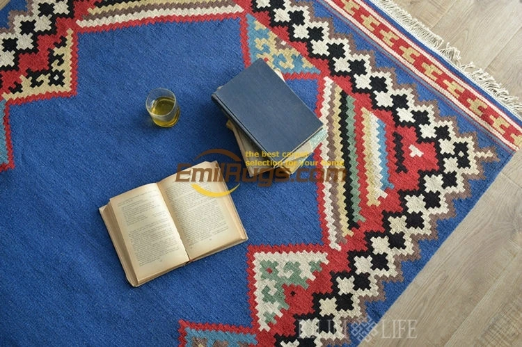 ニュージーランド ウール製キリム／200cm x 145cm／インド産 キリム | キリム＆絨毯の専門店｜Kilim Anatolia Zakka Shop