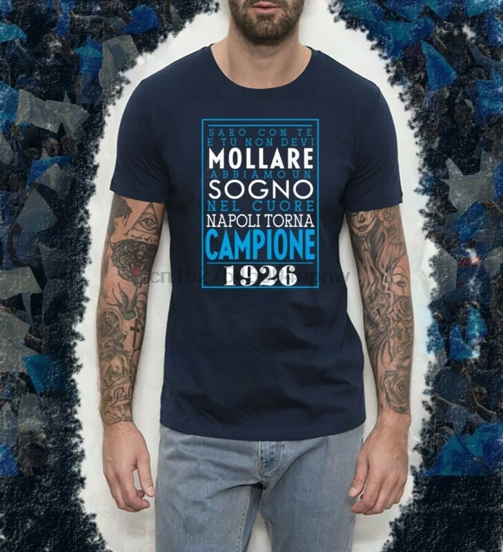 

T-SHIRT SSC NAPOLI SARO CON TE CAMPIONE TIFOSI 2018 stampa hd