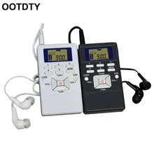 1 Набор Мини Портативный двухканальный с одной полоской светодиодный цифровой Дисплей FM радио с наушником для офисное собрание Применение расходные материалы