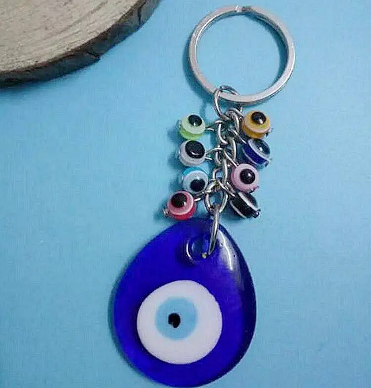

Lucky Blue Evil Eye Nazar Waterdrop Glass Hanging Religion Mix Evil Eye Charm Key Ring&Handbags Car Jewelry Accessories