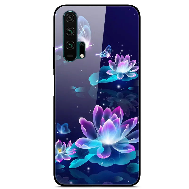 Закаленное стекло Чехол для Huawei Honor 20 Case Жесткий ПК Красочный чехол для Huawei Honor 20 Pro 20S Бампер чехол на телефона хонор20 20про - Цвет: 3