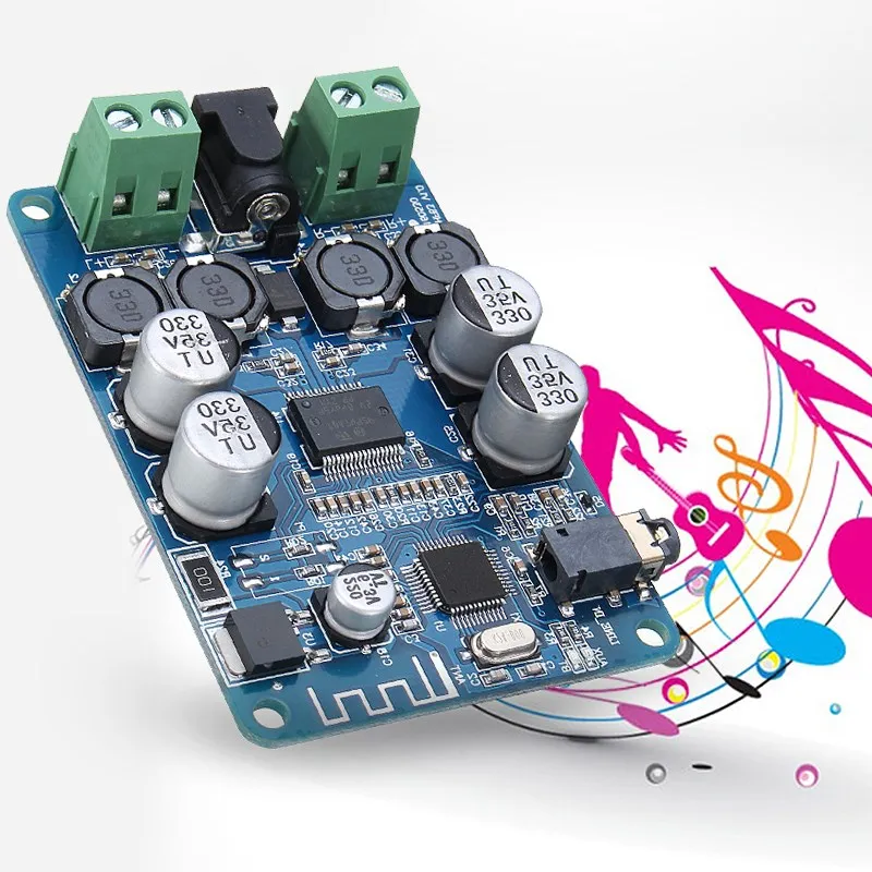

1PC 2x25W Wireless V2.1 bluetooth Audio Receiver Power Amplifier Board Module USB