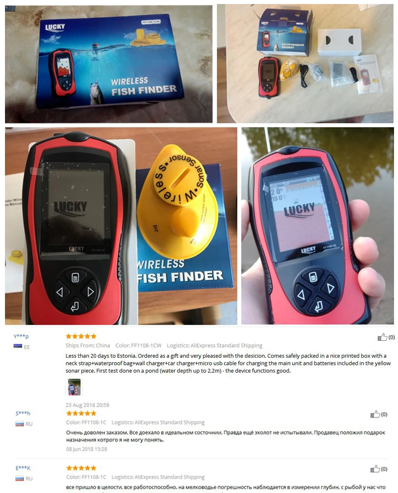 Sonar inteligente inventor de peixes sem fio