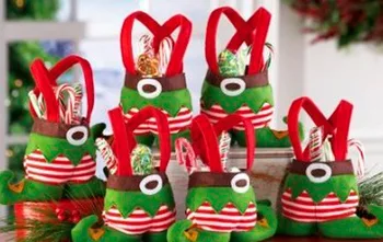 

Fashion SaleFree shipping Christmas Santa Pants Elf Spirit Candy Bags Xmas Decoration Sack Cute Child Gift