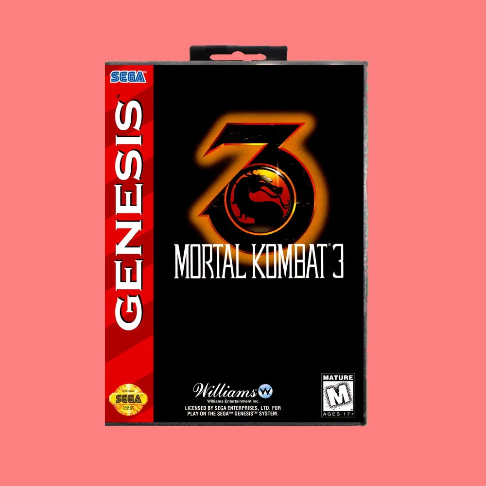 Mmoral Kombat 3 16 бит MD игровая карта с розничной коробкой для sega Genesis& Mega Drive