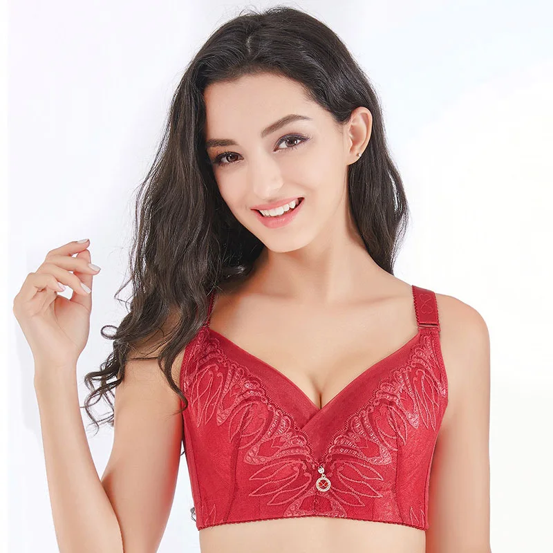 2019 New Arrival Sexy Lace Women Bra Adjustable thin Brassiere  Lingerie Super Push Up Bra Plus Size 120 52DE Cup Bras For Women