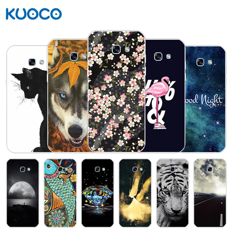 Cellphone TPU Case For Samsung Galaxy A5 2017 A520F Ultra Thin Tiger Design Cover Soft Silicone For Samsung A5 2017 A520F