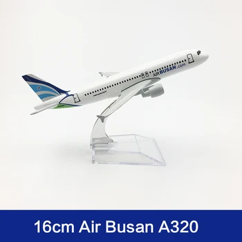 

16cm Air Busan Airlines Airplane Model A320 Metal Diecast Aviation Model Korean Busan Airways Aircraft Model Scale Toys 1:400