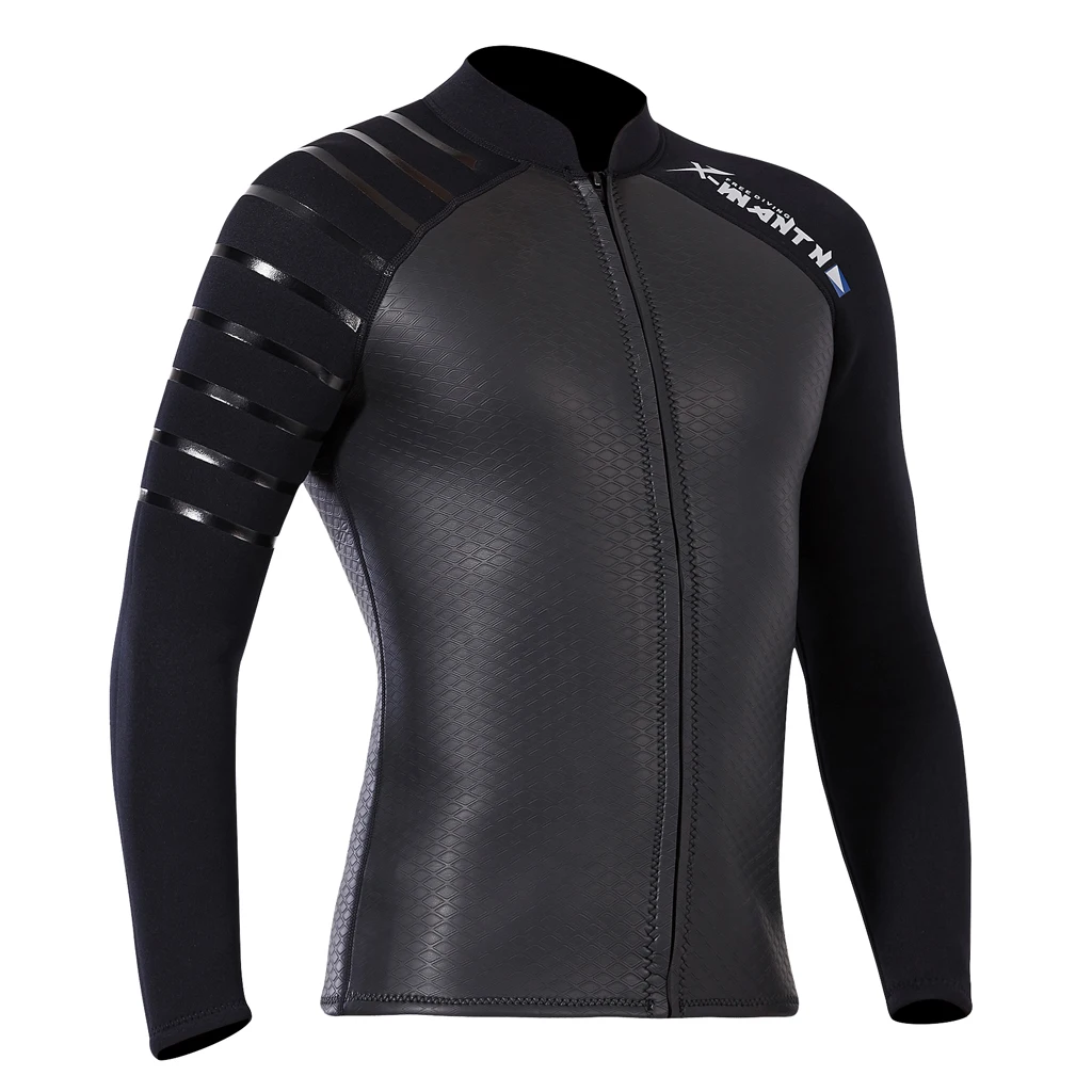 Men 3mm Wetsuit Jacket Top Long Sleeve Neoprene Wet Suits Swimwear Beachwear Rash Guard
