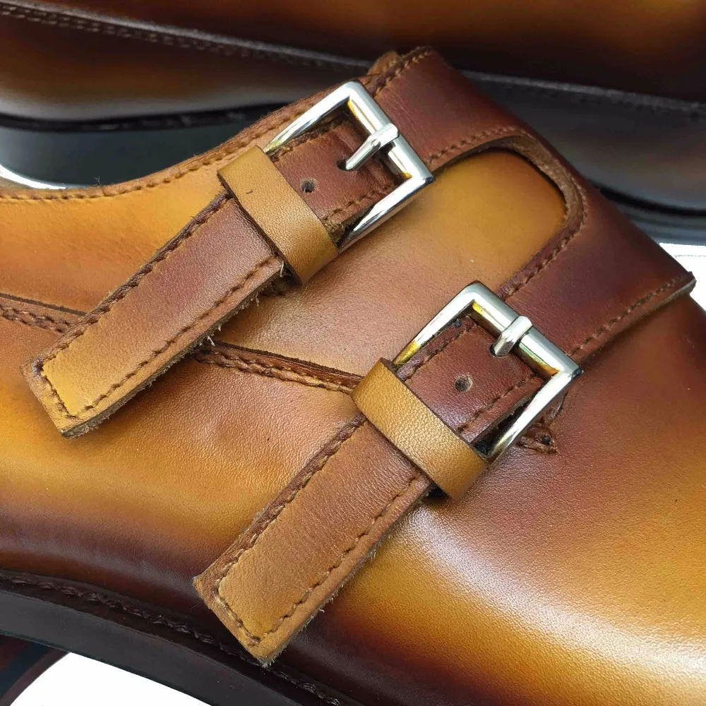Monge Brown Duplas Welted Goodyear Luxo Sipriks Amarelo 35 Alças Sapatos Patrão De Yellow Genuíno Mens 45 Hipster Marrom Marca Couro XAnqxPHR