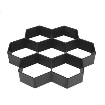 

Hexagon Concrete Molds Garden Decoration Plastic Cement Molds Black Brick Stone Path Maker