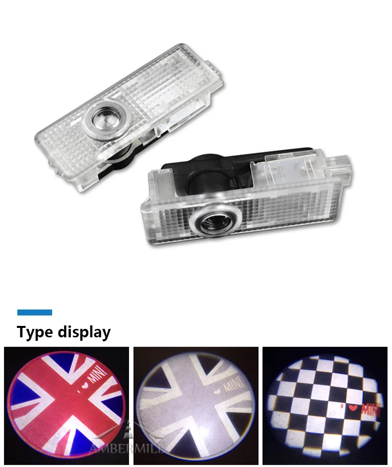  LED Car Door Shadow Light Laser Projector Logo Welcome Lights for Mini Cooper Countryman Accessories Car Styling (2)