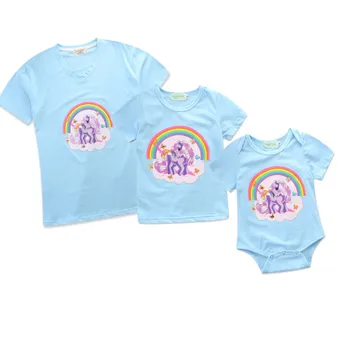 

Family Matching Unicorn T Shirt Pajamas Summer Mom and Girls Boys Top Tees Toddler Baby Rompers Unicorn Clothes Family Clothing