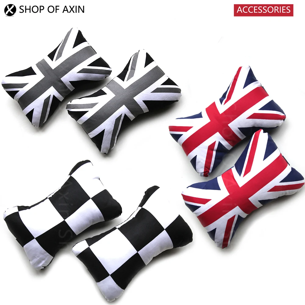 

Neck Pillow Union Jack Checkered Care occipital for mini cooper clubman countryman hardtop R50 R53 R55 R56 R60 R61 F54 F55 F56