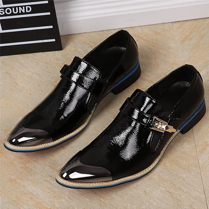 Newest Style Men Black Wedding Dress Shoes Genuine Leather Flats Business Footwear Oxfords Chaussure Homme Creepers