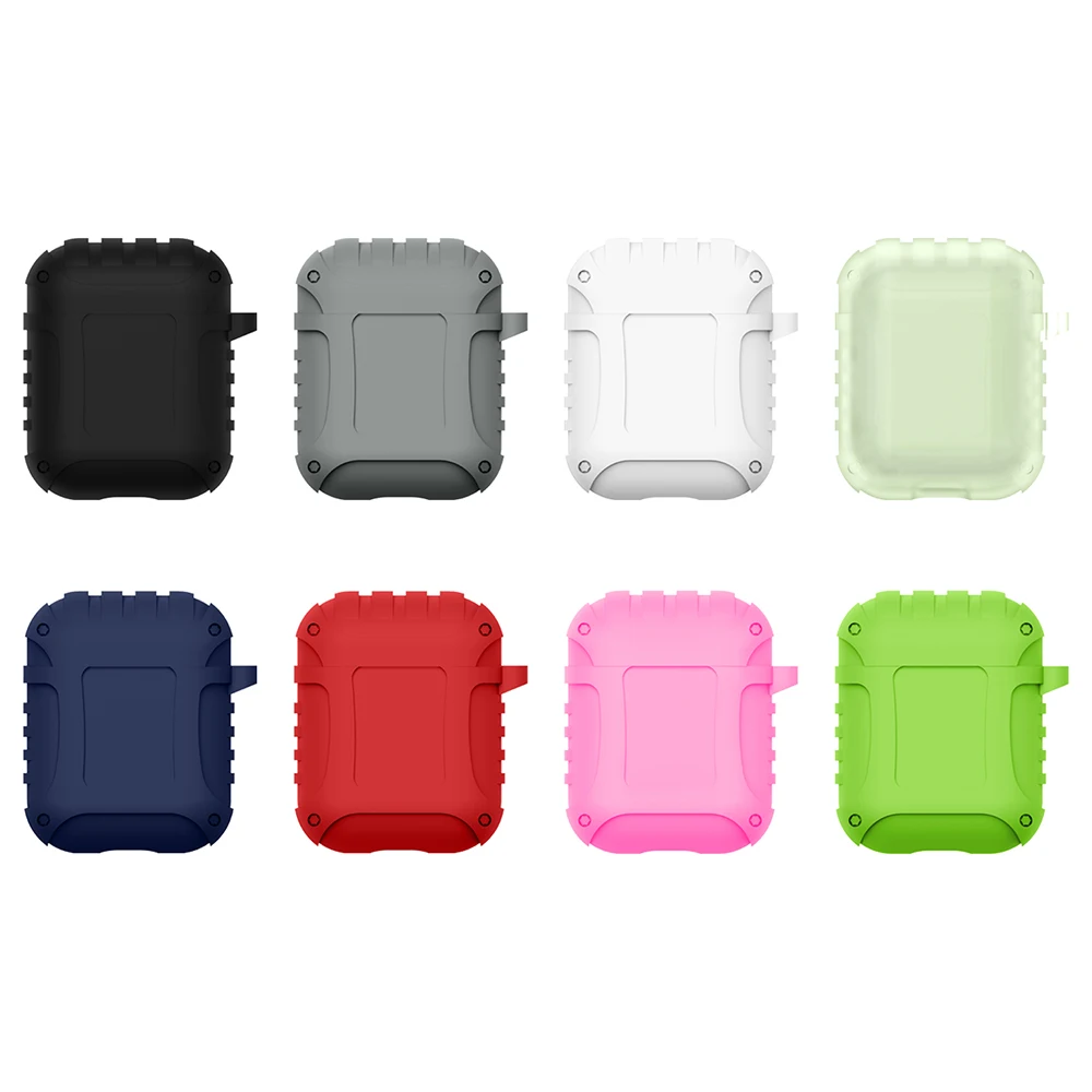New Silicone Case Earphones for Apple Airpods Bluetooth Wireless Earphone Protective Skin Cover Box for Air Pods with hook