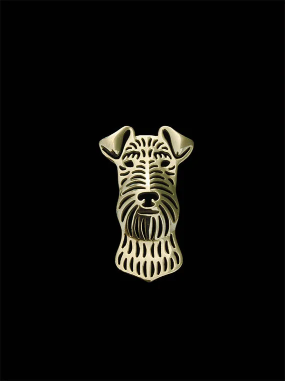 Новинка трендовые винтажные Броши Airedale Terrier покрытые серебром мужские броши