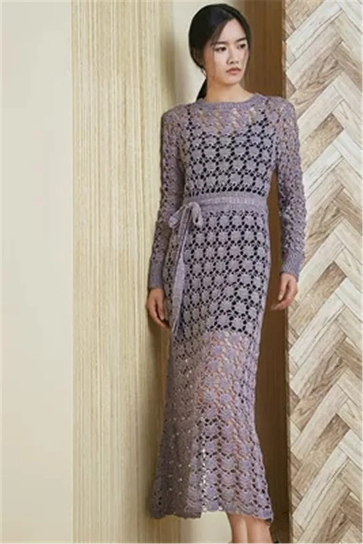 100% hand made vlas linnen polyester blend haak knit vrouwen mode hollow out lange jurk trui wit 5 kleur aanpassen 100% hand made vlas linnen polyester blend haak knit vrouwen mode hollow out lange jurk trui wit 5 kleur aanpassen