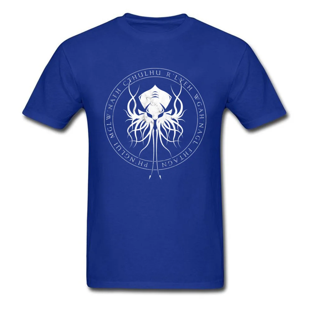 Short Sleeve Tops & Tees Round Neck Pure Cotton Man Top T-shirts Cthulhu Sigil 3D Printed T-Shirt Fitted Top Quality Cthulhu Sigil blue