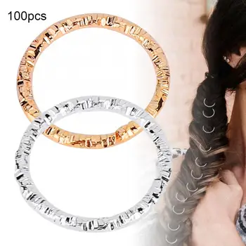 

100pcs Hair Braid Rings Dreadlock Hair Clips Loops Decoration for Women & Girls Hoop Circle Lead Free