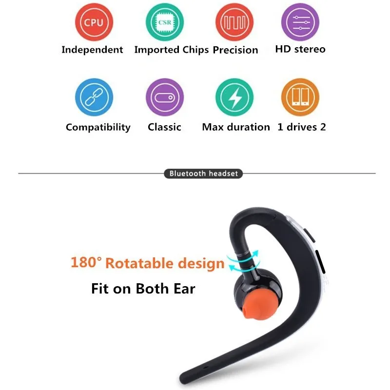 Voice control Bluetooth headset Noise cancelling isolation wireless earphone with microphone handsfree sports music headphone (20)