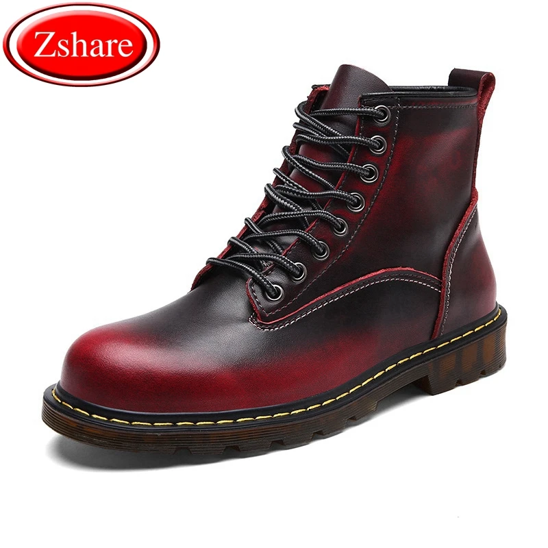 

Plus Size Genuine Leather Women Motorcycle Boots Winter Warm Dr Fashion Martin Boots Female 2019 Retro Lovers Punk Shoes 35-45