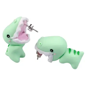 

TTPAIAI 30 Handmade Polymer Clay Dinosaur Stud Earrings Fashion Cute Cartoon 3d Animal Earrings For Women Girl Kids Jewelry Gift