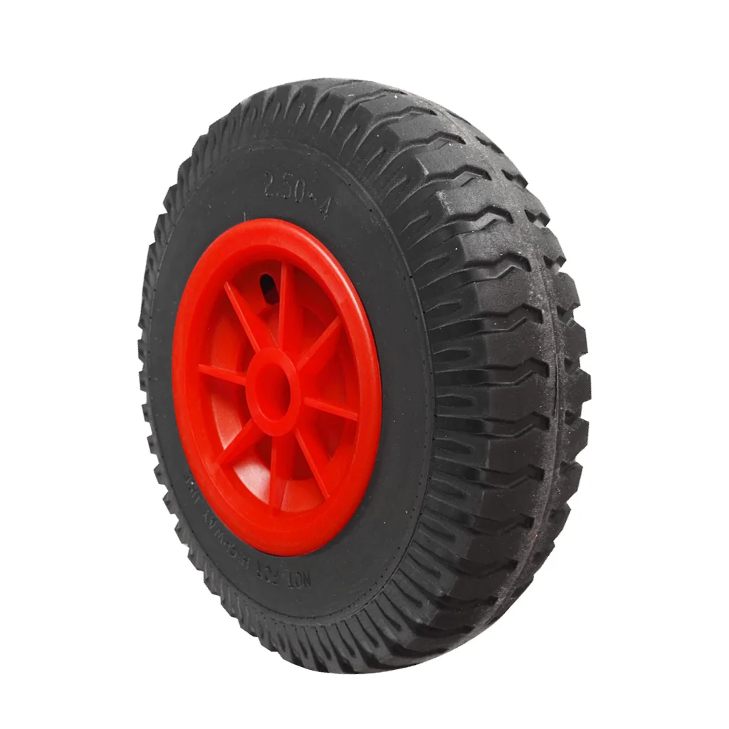 1 Pcs Durable Puncture Proof Rubber Tyres on Red Wheel Kayak Trolley