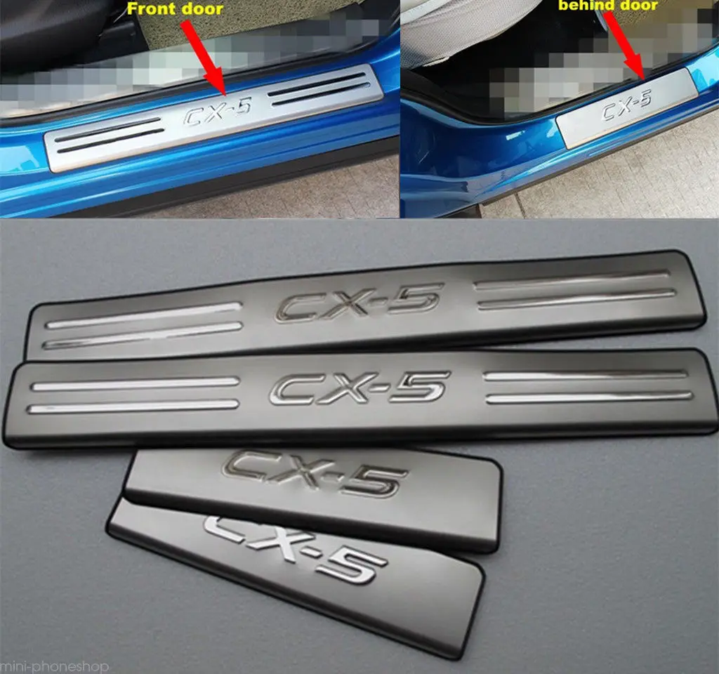 4 шт. накладки на порог автомобильной двери для Mazda CX 5 2012 2013 2014 2015 2016|Буксиры и