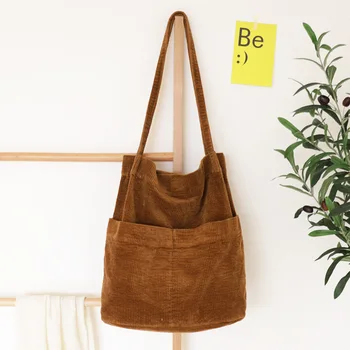 

High Quality Casual Slouch Bag Female Korean Style Fashion Harajuku Daily Teenager Fabric Casual Leisure Handle Handbag Bag