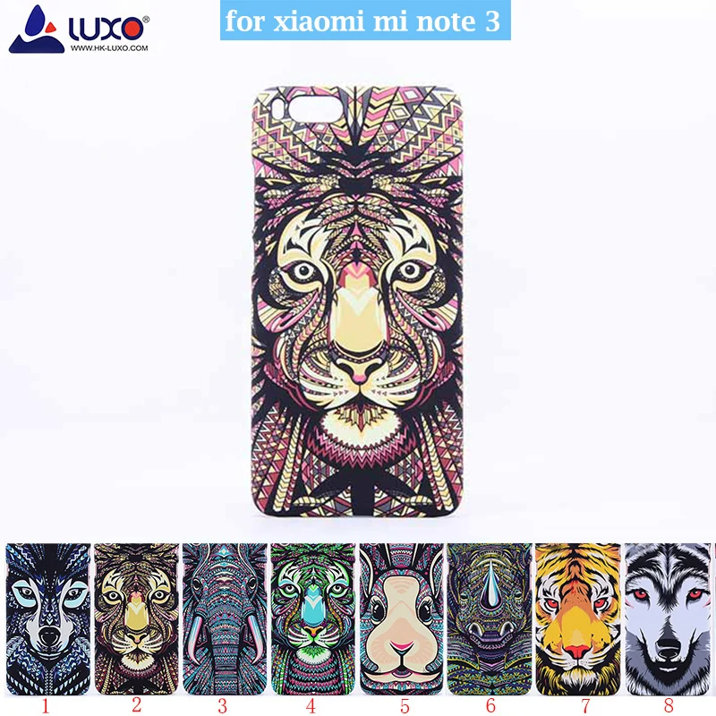 

for Xiaomi Mi Note 3 Forest King Case Aztec Animals Lion Wolf Owl Pattern PC Hard Glow In The Dark Luminous Case Cover
