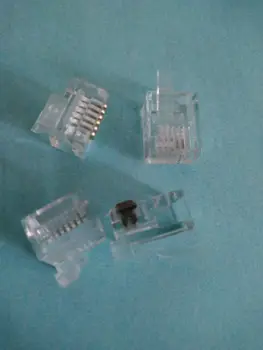 

RJ11 / RJ12 crystal head 6P6C red right cingulate bit