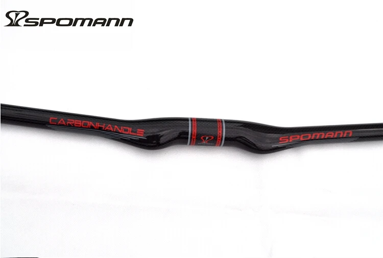 

full carbon fibre bicycle handlebar SPOMANN one shaped mountain road bike bicycle horizontal flat handlebar bike parts HHSP103