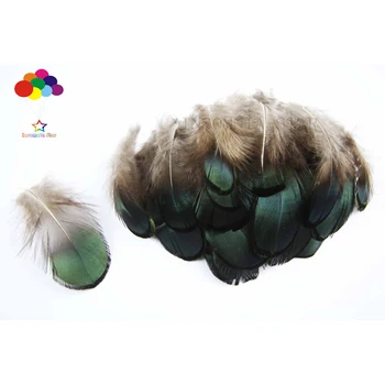 

100pcs 100% natural premium pheasant feather 4-8cm/2-3inch green Flake beautiful for Diy costume mask headdress