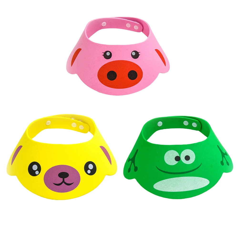 

2019 New Cartoon Cute EVA Soft Baby Bath Shower Caps Kids Washing Head Cutting Hair Shield Hats