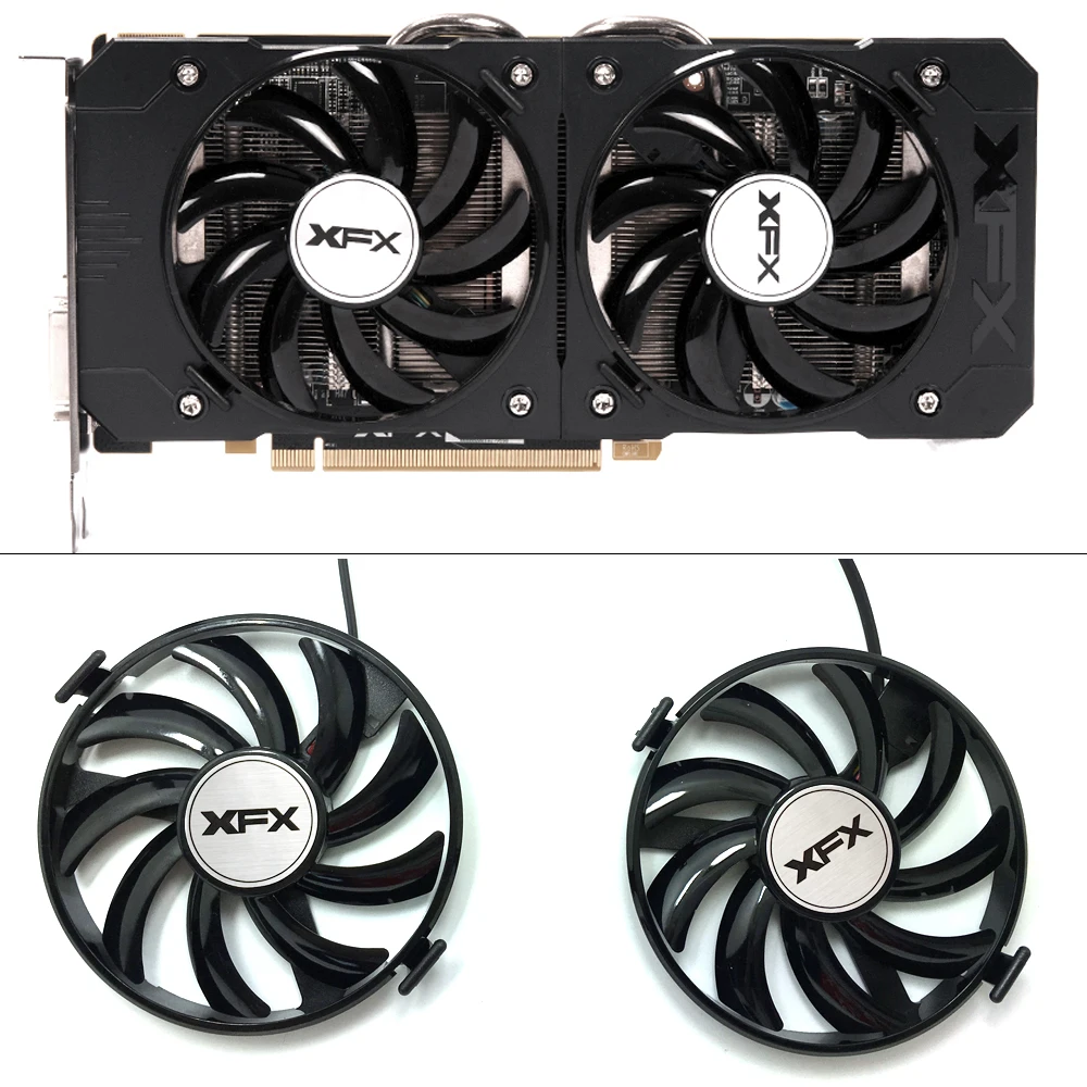 Ceny Nowy FDC10U12S9 C 12v 0.45AMP PC chłodzenie dla XFX R9 380X R7 370 Radeon R9 380X R7 370 Grahics karty w celu uzyskania GPU chłodzenia wentylator