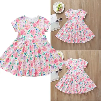 

Baby Girls dresses Flower Casual Party Cotton Dress Sundress toddler baby girl summer sleeveless dress