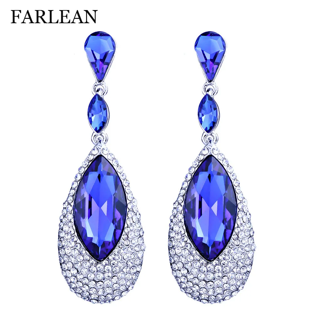 

New Hot Sale Silver Plated Earrings Blue Water Drop Fine Jewelry Fashion Party Wedding Earrings for Women Gift for lover