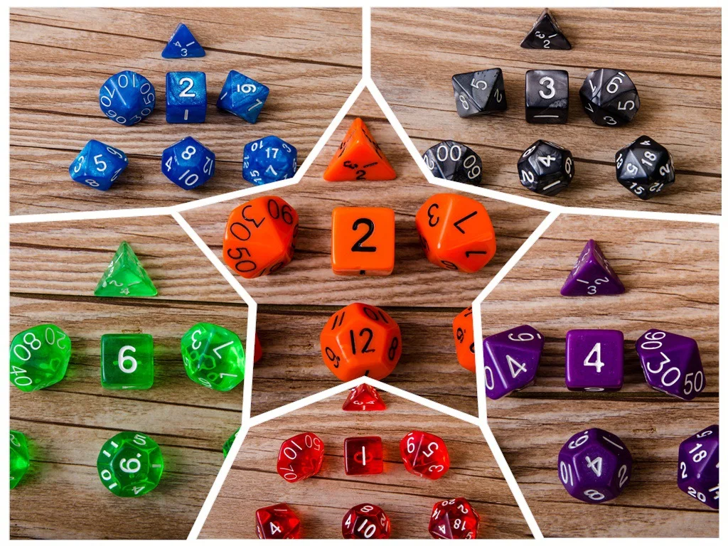 7 шт./лот D4 D6 D8 D10 D20 DND кубики настольная игра для дракон и подземелье трпг кубики MGT